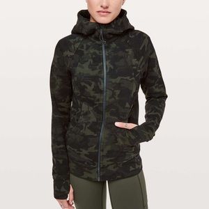 Lululemon NWT Scuba Full Zip Hoodie Incognito Camo Multi Gator Green 2 4
